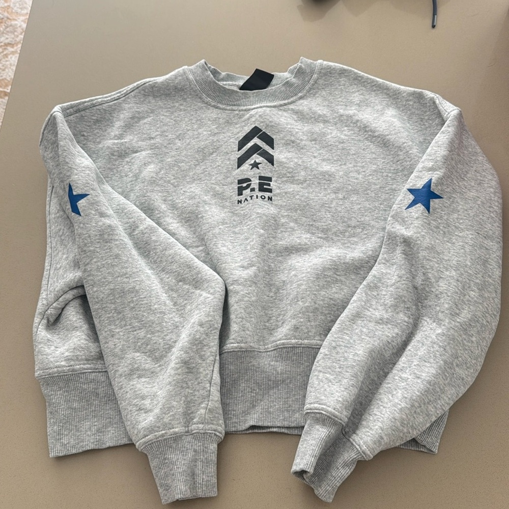 PE Nation x Barry’s grey cropped sweatshirt size XS